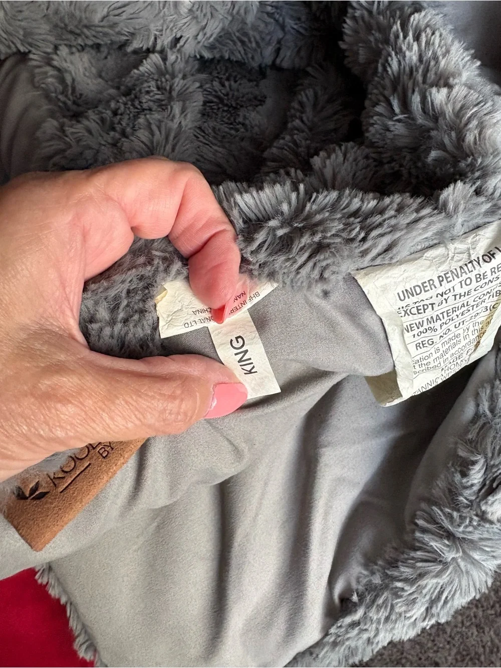 UGG Koolaburra Gray Faux Fur Comforter Accent Throw